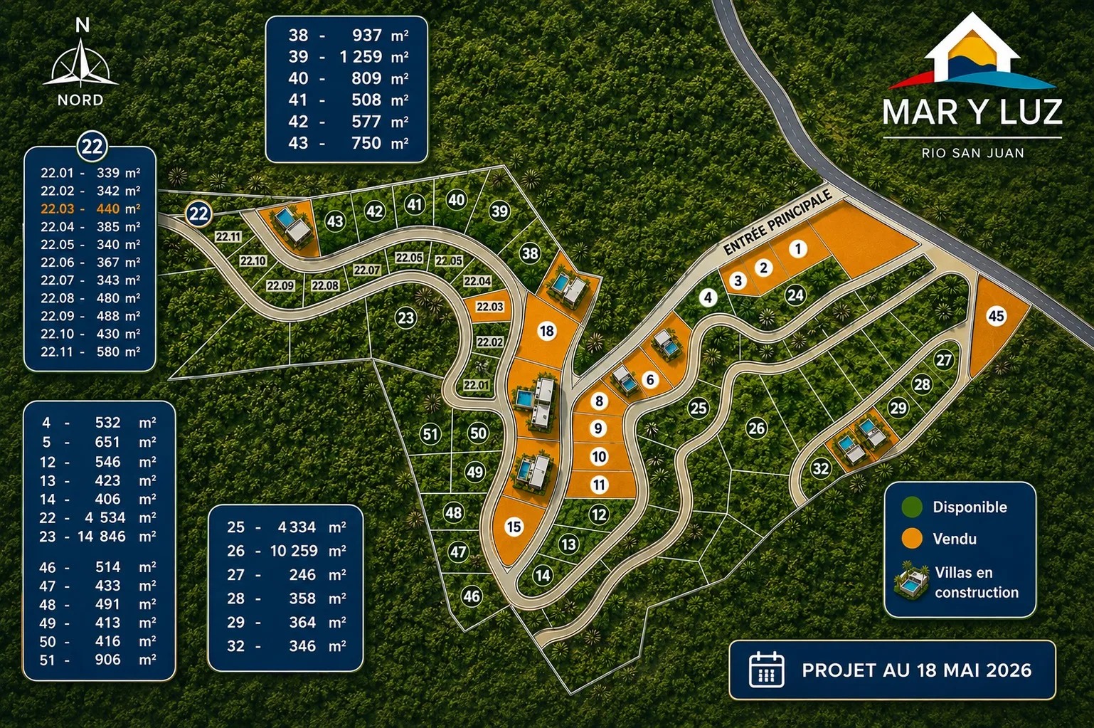 Plan détaillé de la résidence Mar Y Luz